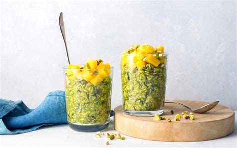 13 calories of chia seed, (0.22 tbsp). Green Smoothie Overnight Oats | Healthy breakfast options ...