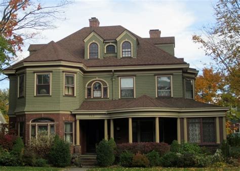 Olive Green Exterior Painted Homes Across Prospect Street The