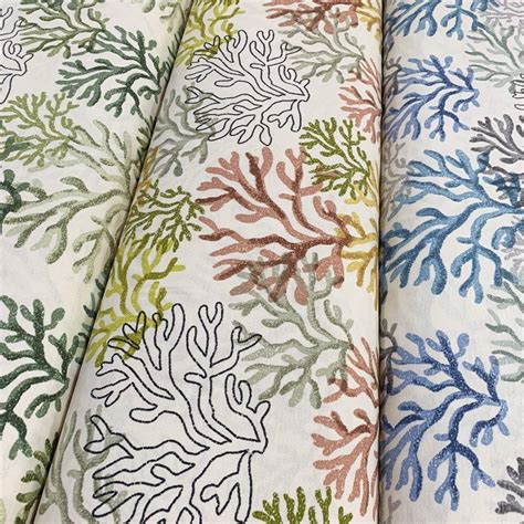 Canvas Coral Reef Fabrics By The Yard Waterproof Cotton Etsy