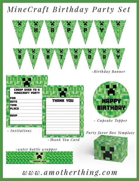 Come see redstone strawberries, twizzler tnt and so much more. Free Minecraft Printable Birthday Bundle | It's A Mother Thing