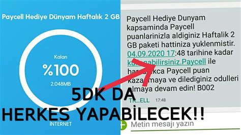 Turkcell Bedava Haftalik Gb Nternet Yen Dk Da Yap Youtube