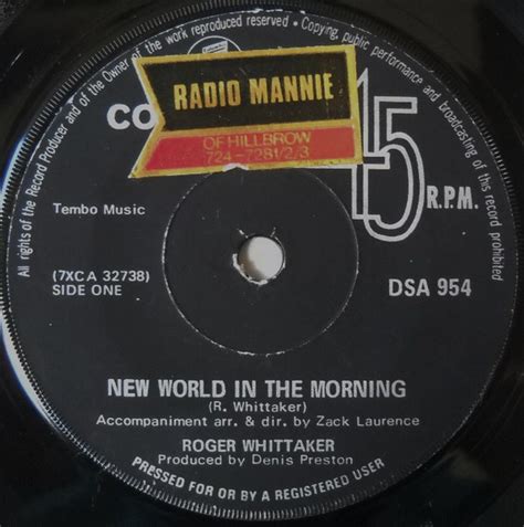 Roger Whittaker New World In The Morning Vinyl 7 45 Rpm Single