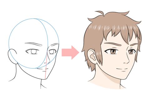8 Step Anime Boys Head And Face Drawing Tutorial