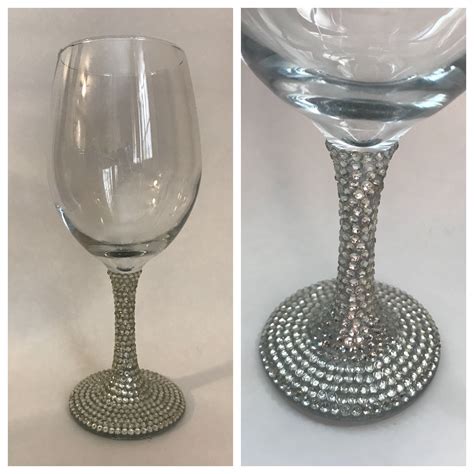 Rhinestone Wine Glass Etsy Wine Glass Wine Glass