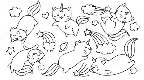 View 44 Dibujos De Gatitos Unicornios Kawaii Para Colorear Kulturaupice