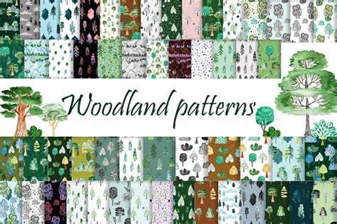 Woodland Patterns Forest Seamless Trees Digital 1437161