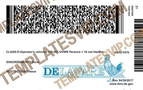 Delaware De Drivers License Psd Template Download 2022 Templates