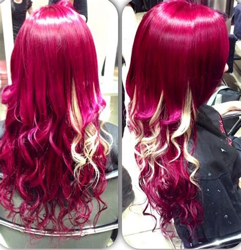 Magenta And White Streaks Hair Colors Ideas