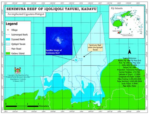 A Map Of Senimuna Reef Of Iqoliqoli Tavuki Kadavu Fiji Insert Map Of