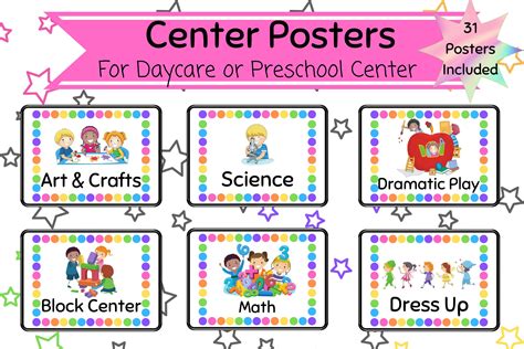 Center Signs For Daycare Or Preschool Classrooms 31 Pdf Etsy