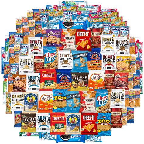 Variety Fun Crunch N Munch Care Package 100 Count Cookies Chips