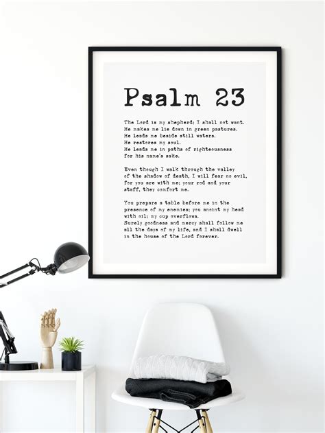 Psalm 23 Bible Verse Wall Art Printable Scripture Prints Etsy