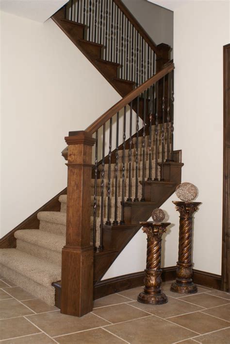 Stair Systems Oak Staircase With Wrought Iron Balusters And An Extra