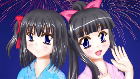 Download Wallpaper 1920x1080 Girls Friends Kimono Anime Full Hd