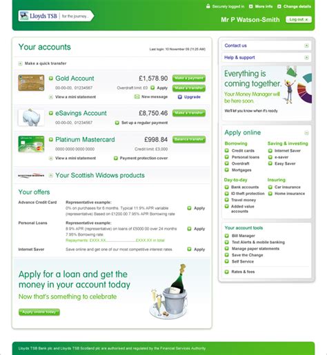 Lloyds banking group plc (lloy.l). Lloyds TSB - Internet Banking & Money Manager on Behance