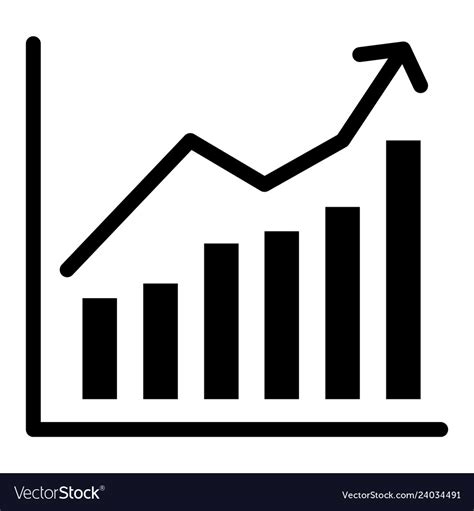 Growing Graphic Solid Icon Growth Stocks Vector Image