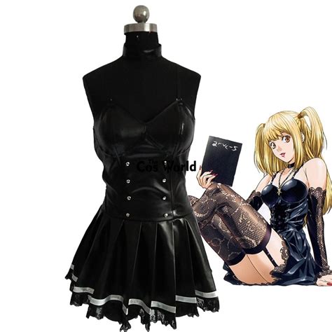 Death Note Misa Amane Imitation Leather Sexy Tube Tops Lace Dress