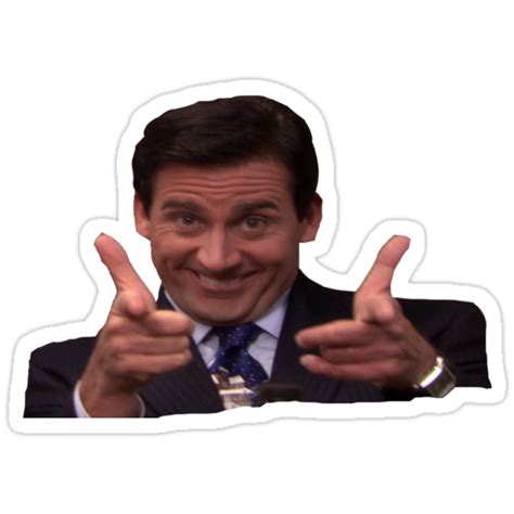 The Office Michael Scott Pointing Stickers By Wickedrug Redbubble