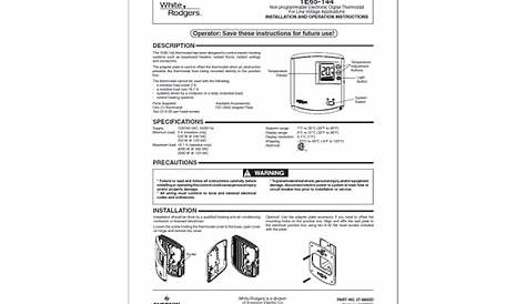 Emerson White Rodgers 1E65-144 Thermostat Manual - Manuals Books