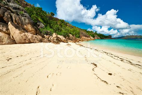 Beautiful Beach At Seychelles Stock Photos