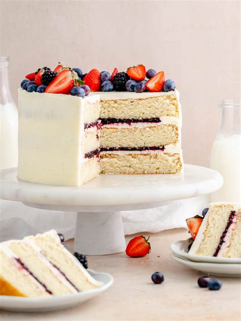 Strawberry And Blueberry Layer Cake Julie Marie Eats