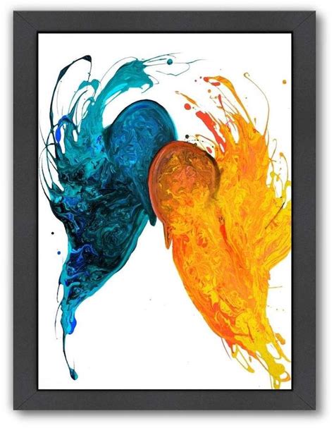 Americanflat Like Fire And Ice Abstract Framed Wall Art Art Black