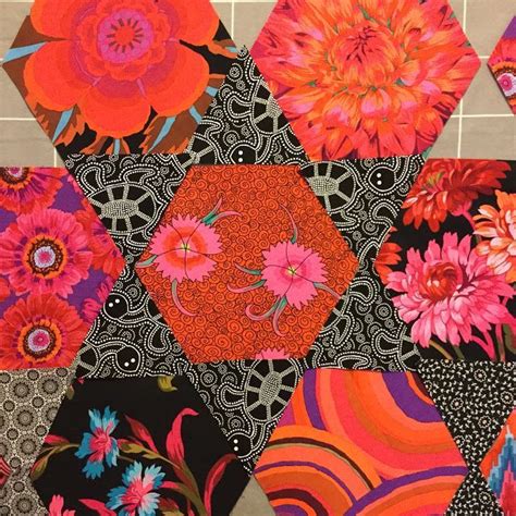 My Kaffe Quilt Tropical Hexagons Wendys Quilts And More English