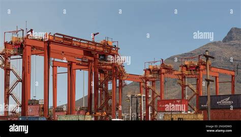 Cape Town South Africa 2023 Container Terminal Gantrys On The