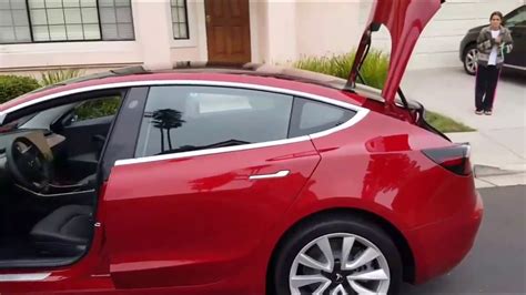 Brand new 2021 tesla model 3 standard range plus red multi coat. Tesla Model 3 Red 360 degrees walk around, open trunk ...