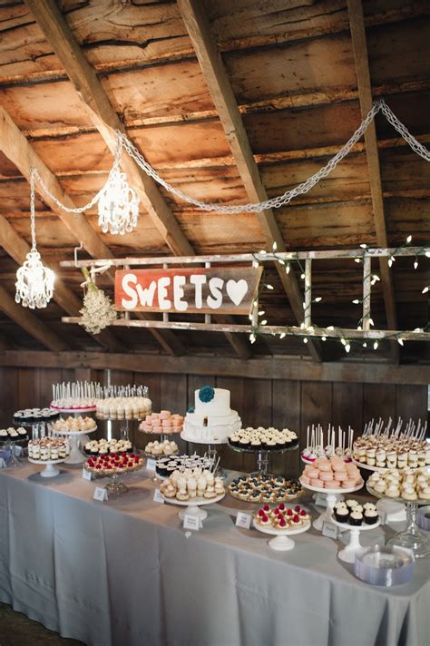 cocoa & fig: Barn Wedding Mini Dessert Table and 2 Tier Cake for