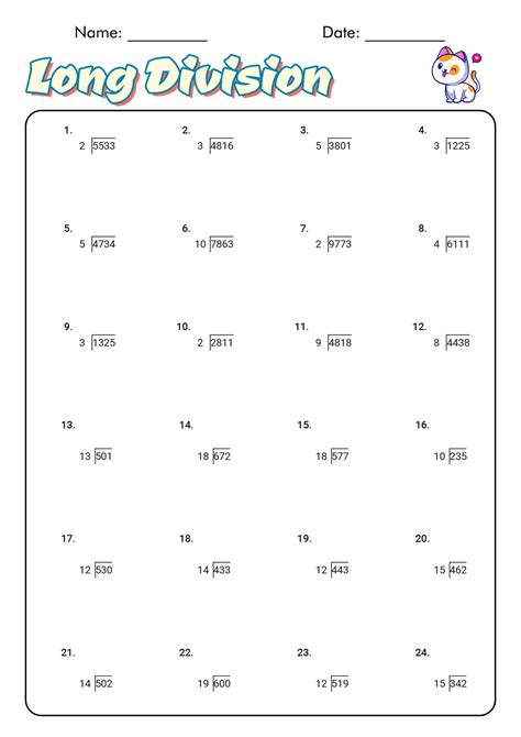 13 Best Images Of Long Division Worksheets 6th Grade 6th Grade Math