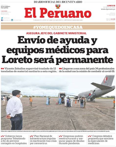 Periódico El Peruano Perú Periódicos De Perú Toda La Prensa De Hoy