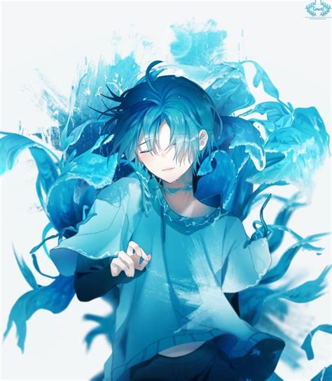 Blue Hair Anime Boy Blue Anime Dark Anime Anime Child Anime Art