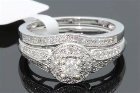 Proposing to the love of your life? Wholesale Diamonds - 10K WHITE GOLD .48 CT WOMEN REAL DIAMOND ENGAGEMENT RING WEDDING BAND RING ...