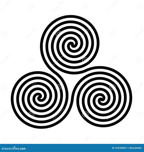 Triskelion Symbol Tattoo Geometric Circular Ornament Vector