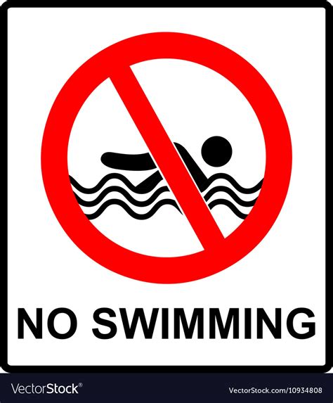 No Swimming Warning Signs Royalty Free Vector Image