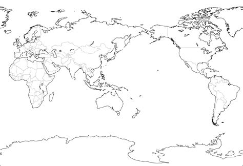 Blank World Map With Oceans