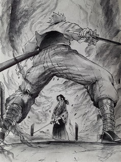 sanemi shinazugawa vs kokushibou by levelingart on DeviantArt