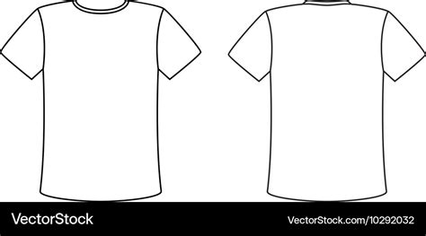 Blank Front And Back T Shirt Design Template Set Vector Image