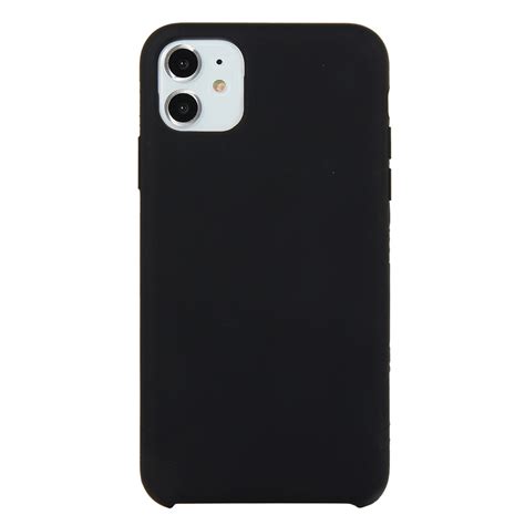 For Iphone 11 Solid Color Solid Silicone Shockproof Case Black
