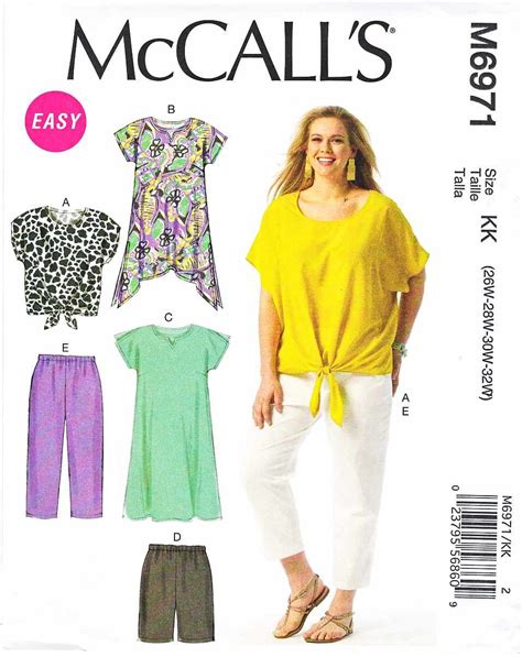 Download our full range of free sewing patterns and start using them for commercial or personal use. McCalls Sewing Pattern 6971 Womens Plus Size 18W-24W Easy ...