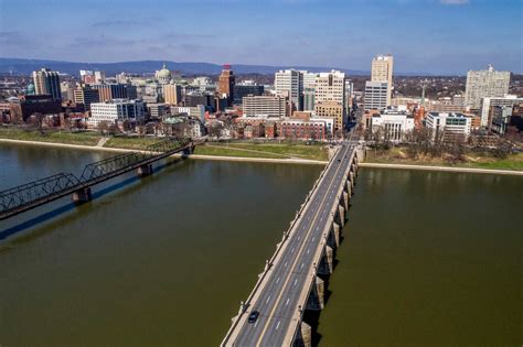 Heres An Aerial Look At Downtown Harrisburg At Rush Hour During The