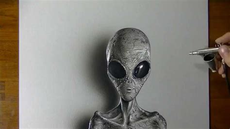 Drawing Visual Art Time Lapse Grey Alien Youtube