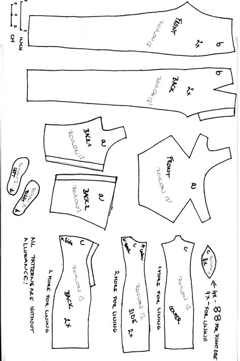 Template Printable Barbie Clothes Patterns