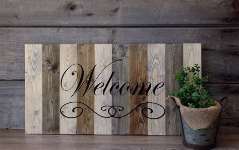 Welcome Sign Large Wood Welcome Sign Farmhouse Welcome Sign