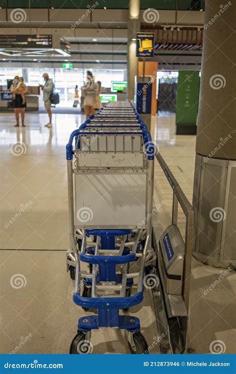 Luggage Trolleys For Hire At Airport Editorial Photo Image Of Holiday