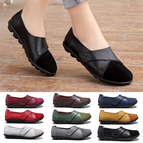 Ll Orthopedic Pu Leather Loafers Soft Sole Casual Flats Shoes For Women