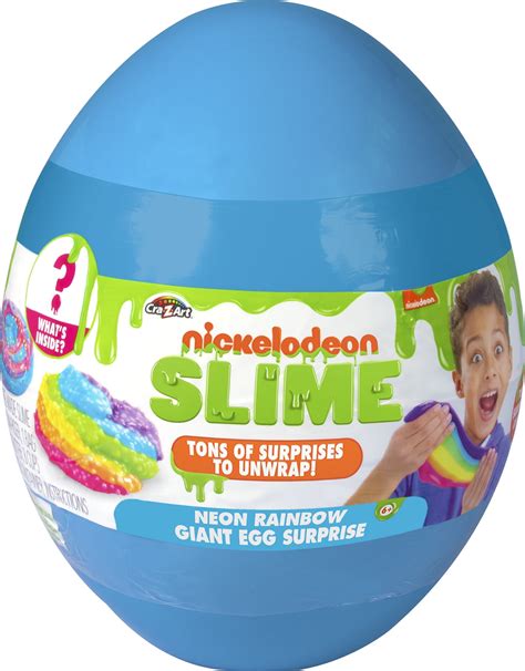 Cra Z Art Nickelodeon Slime Neon Rainbow Giant Egg Surprise Unboxing