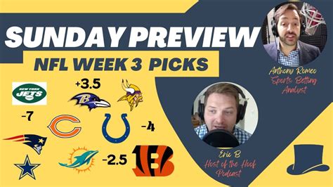 Sunday Preview Nfl Week 3 Picks Youtube
