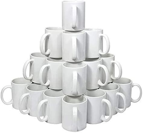 Intbuying Pcs Sublimation Blank Ceramic Coffee Mugs Case White Cups